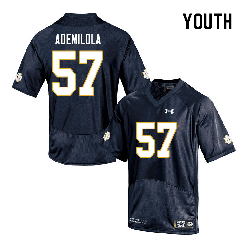 Youth #57 Jayson Ademilola Notre Dame Fighting Irish College Football Jerseys Sale-Navy - Click Image to Close